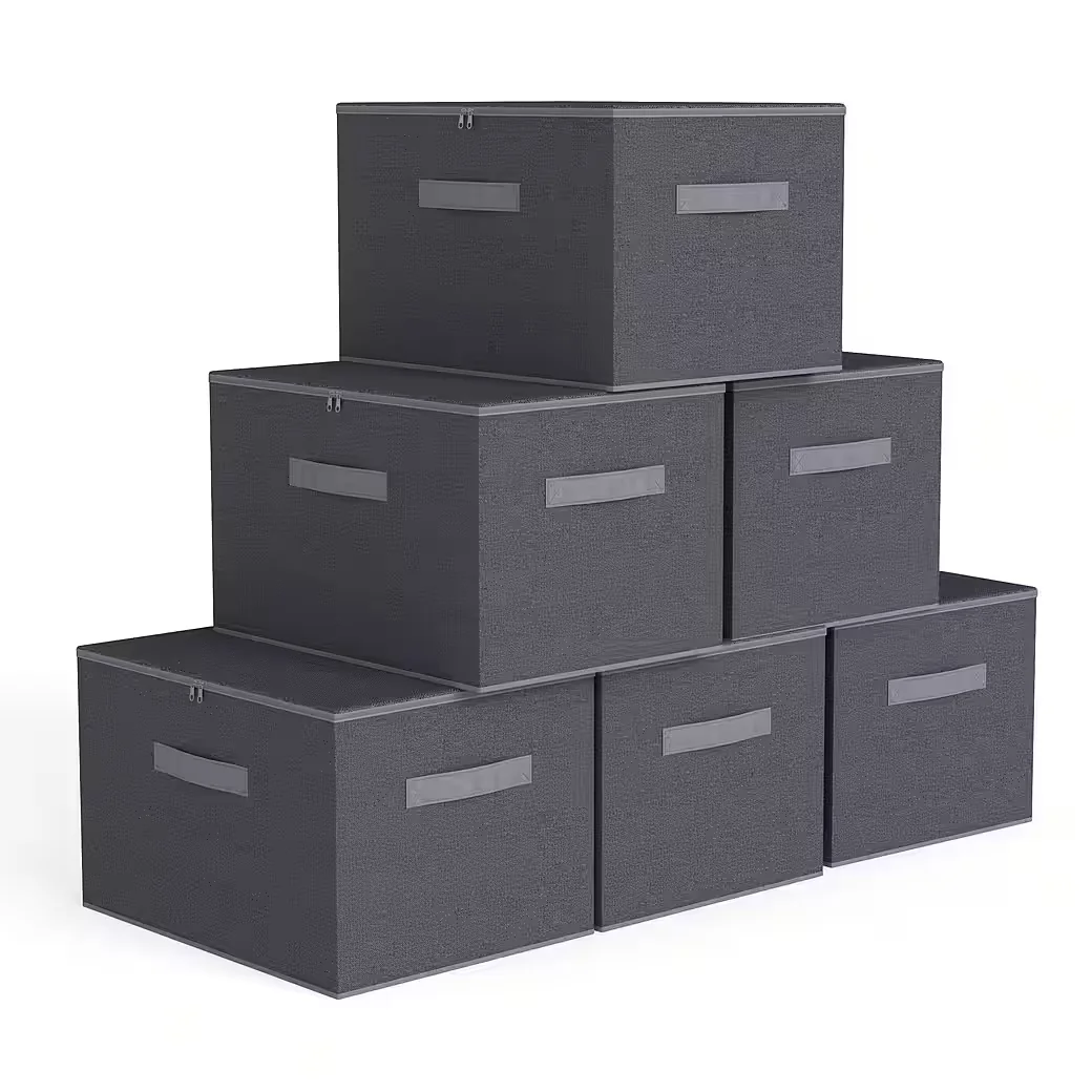 SEKEY Faltbare Aufbewahrungsbox mit Deckel aus Vliesstoff