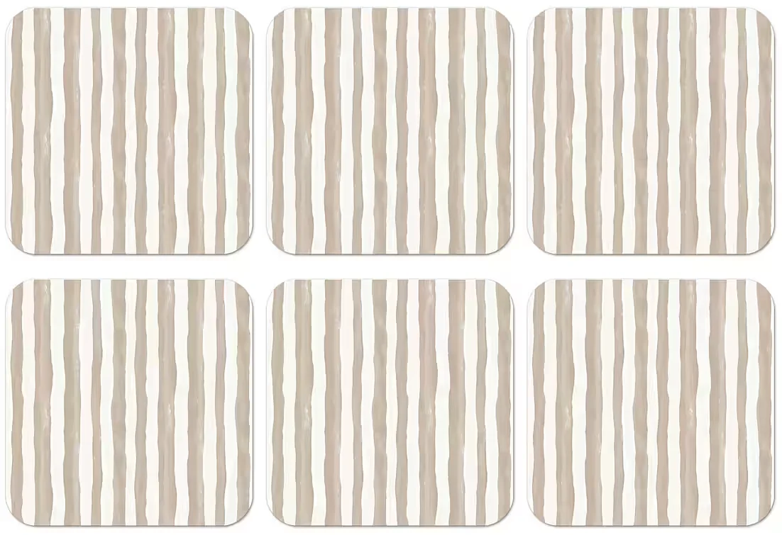 MUCHOWOW Glasuntersetzer minimalistisch Streifen beige