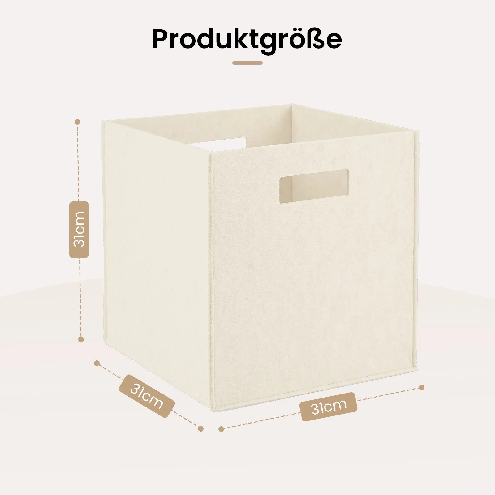 YOUYIJIA Filz-Aufbewahrungsbox 31x31x31 cm Faltbar Regalbox Organizer