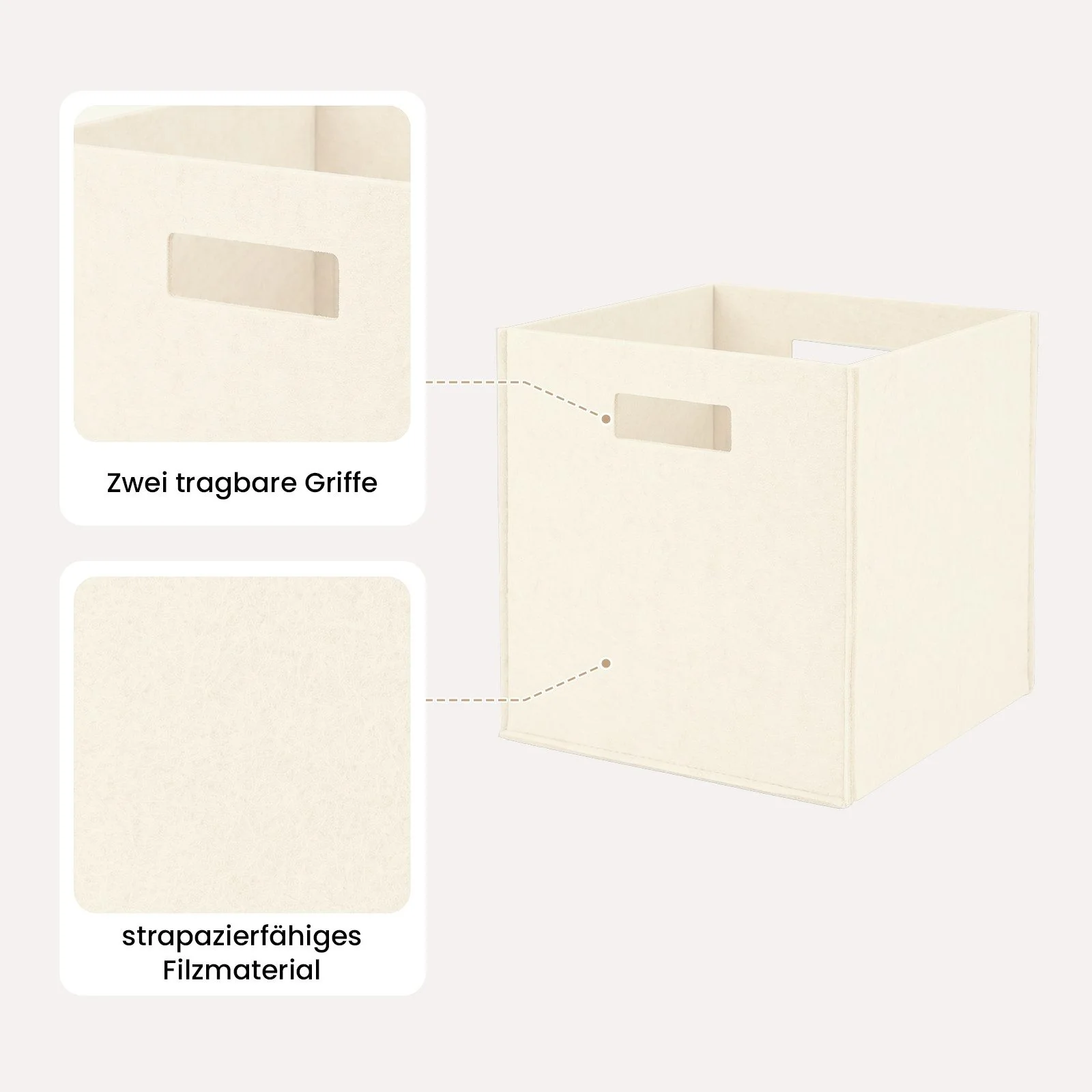 YOUYIJIA Filz-Aufbewahrungsbox 31x31x31 cm Faltbar Regalbox Organizer