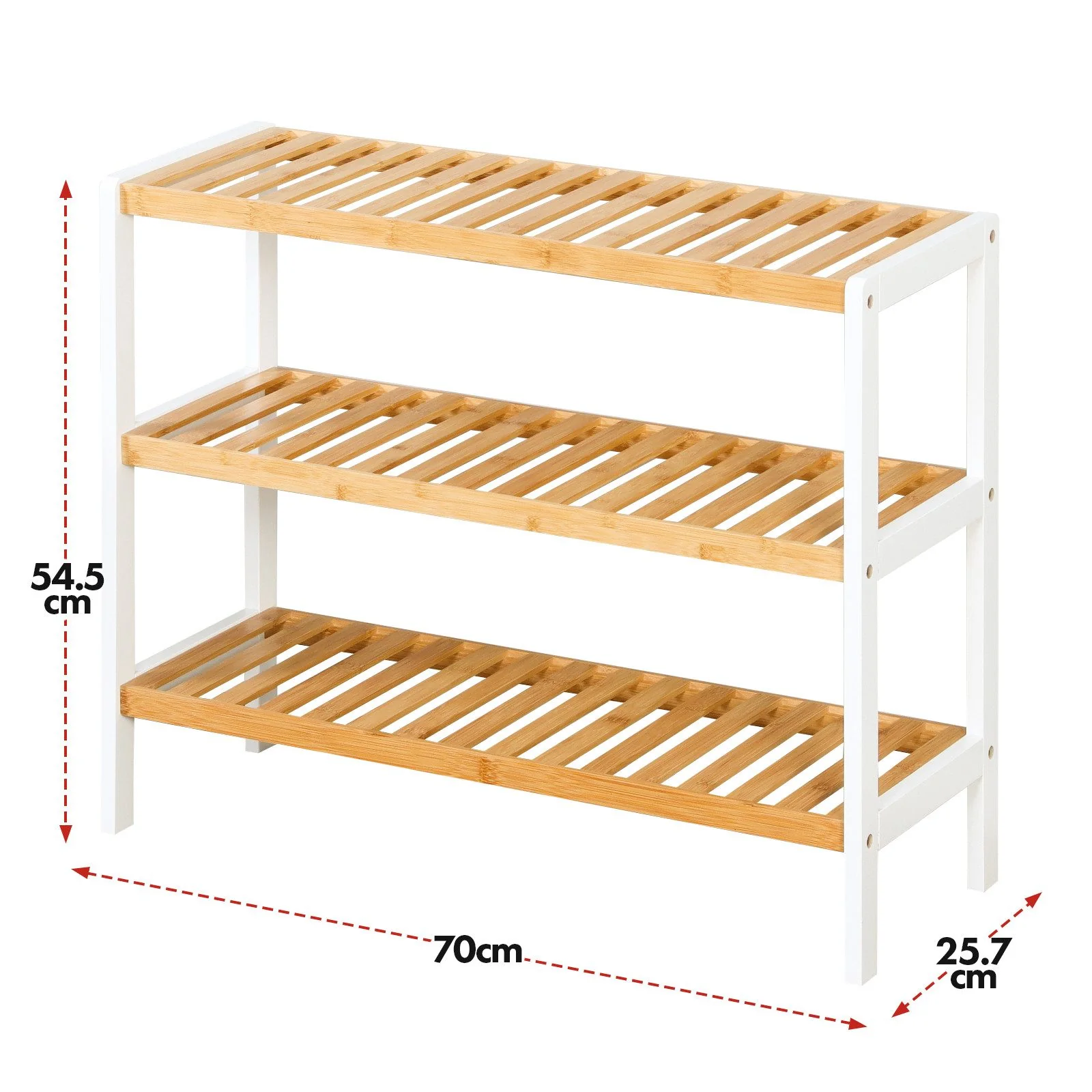 KUBUS Timber Bambus Schuhregal, 3 Etagen