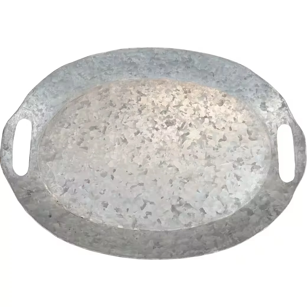 FLORISTS PRODUCTS Dekotablett oval Zinkoptik Shabby Chic Metall