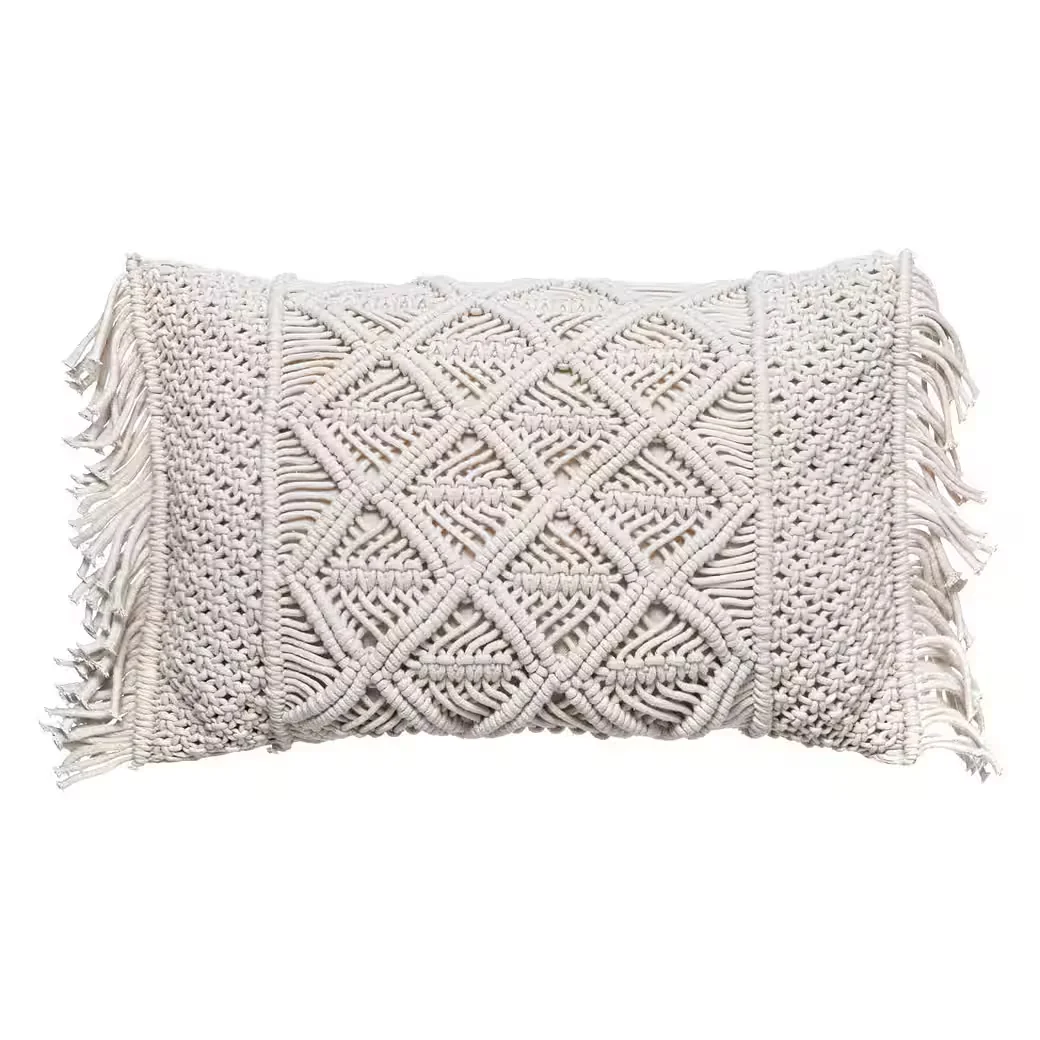 ATMOSPHERA Createur d'Interieur Dekokissen Makramee 30x50 cm beige
