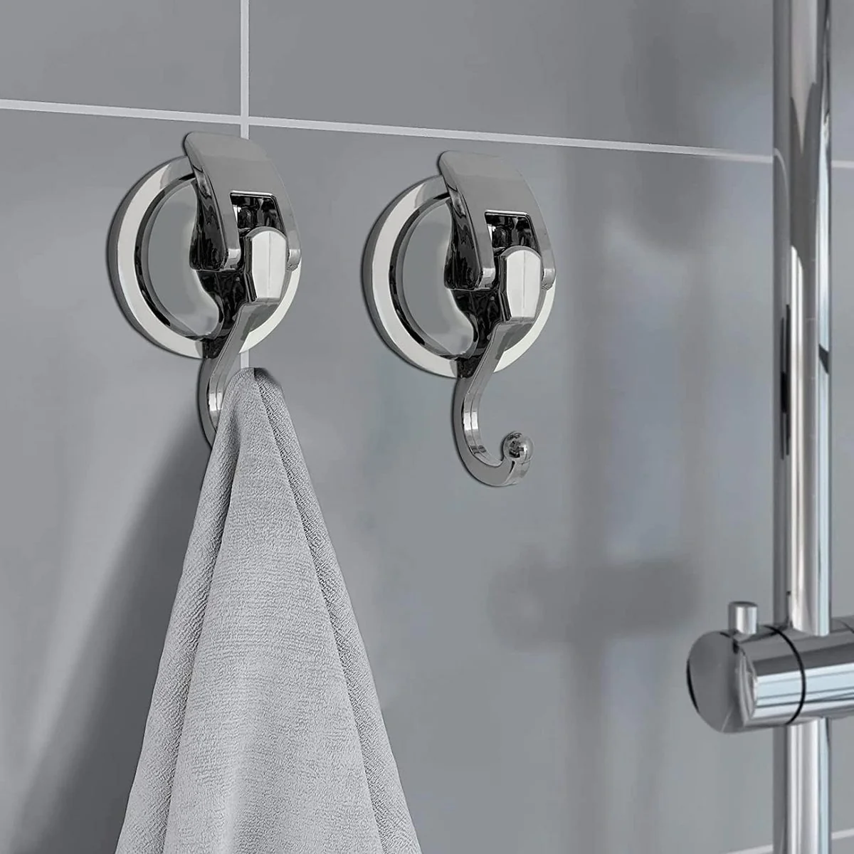 AURIVION Wandhaken mit Saugnapf 4 Stück extra stark ohne Bohren