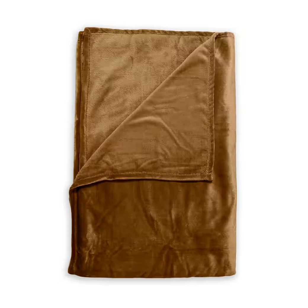 ZO HOME Wolldecke Cara Plaid 140x200 cm Cognac Braun