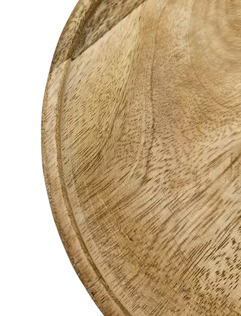 MEINPOSTEN Dekoteller aus Mango-Holz Ø 25 cm Tablett