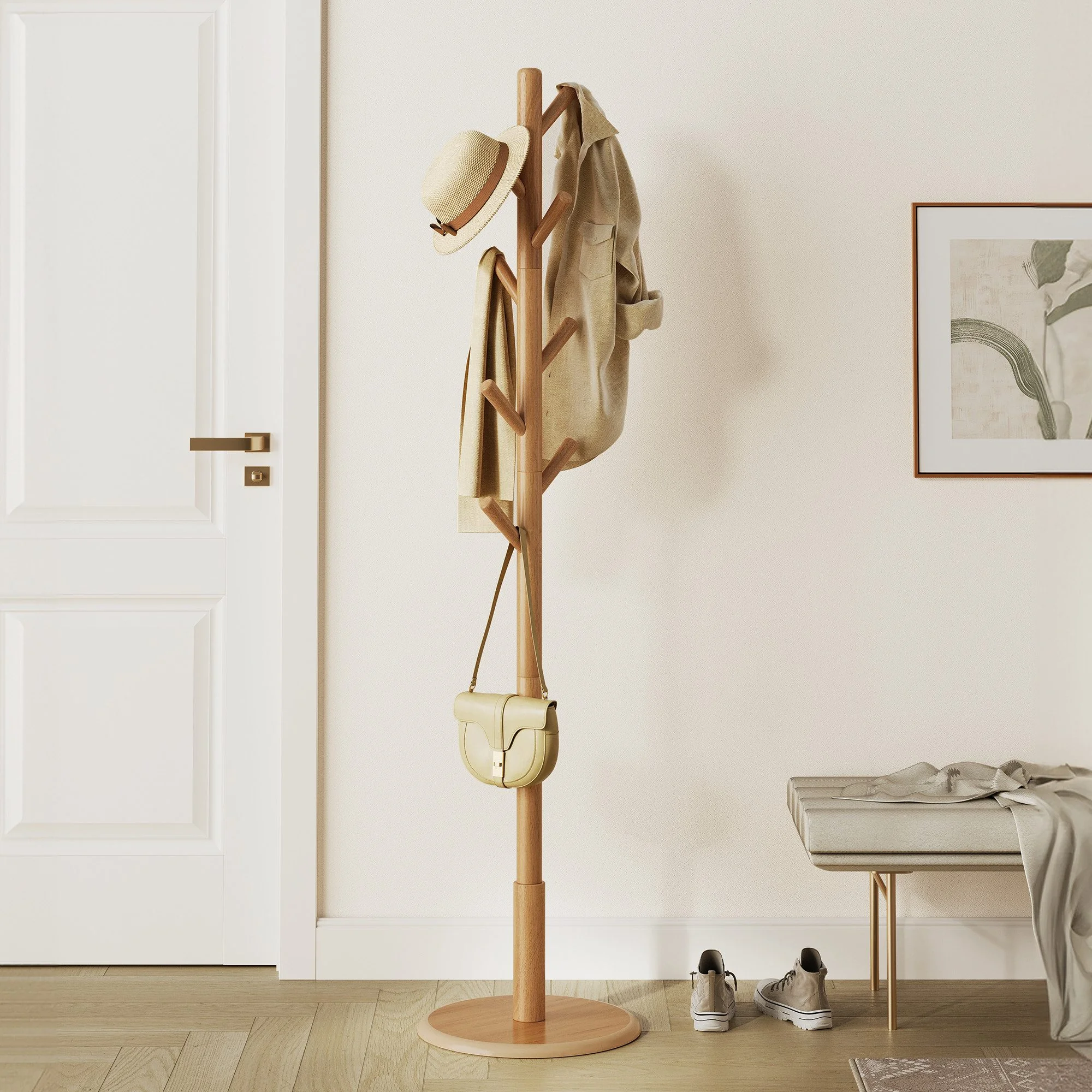 VASAGLE Garderobenständer Kleiderständer Baumform, 40 cm x 171,8 cm