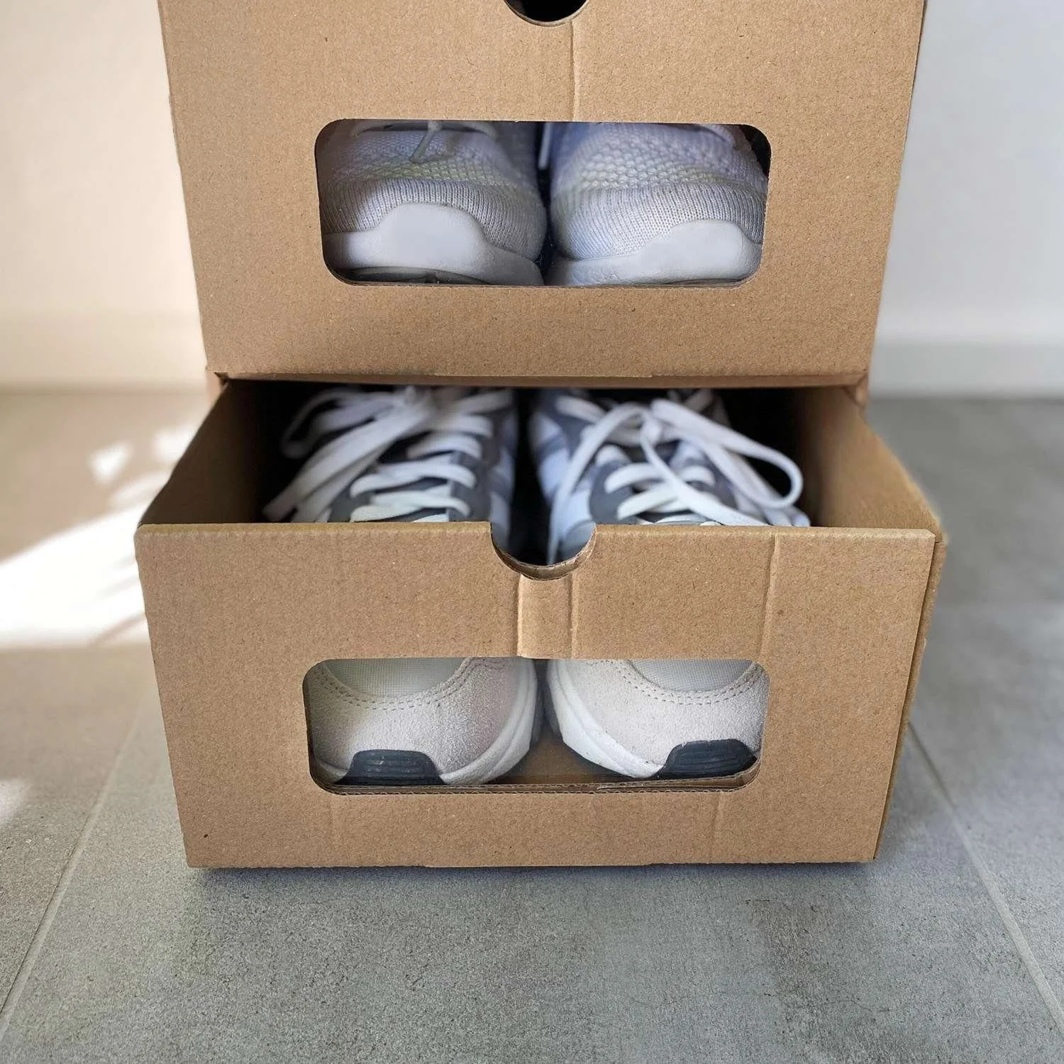 Intirilife Schuhbox transparent stapelbar Kunststoff Aufbewahrung