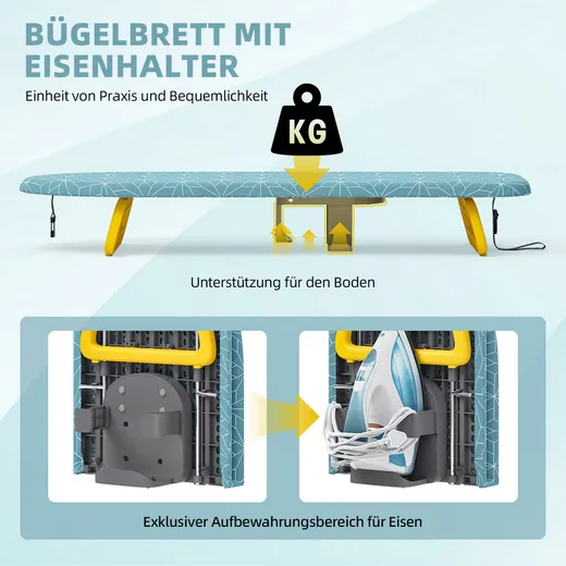 KINGRACK Klappbares Tischbügelbrett klein faltbar kompakt