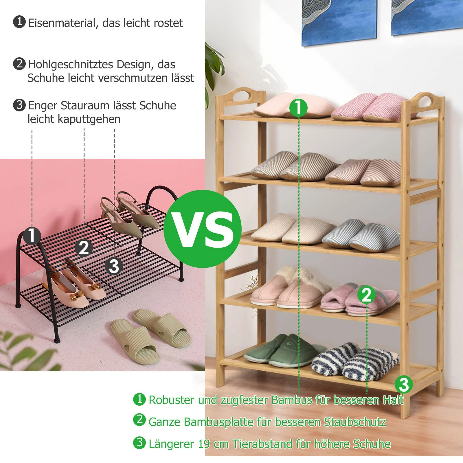 COSTWAY Schuhregal für Flur und Garderobe