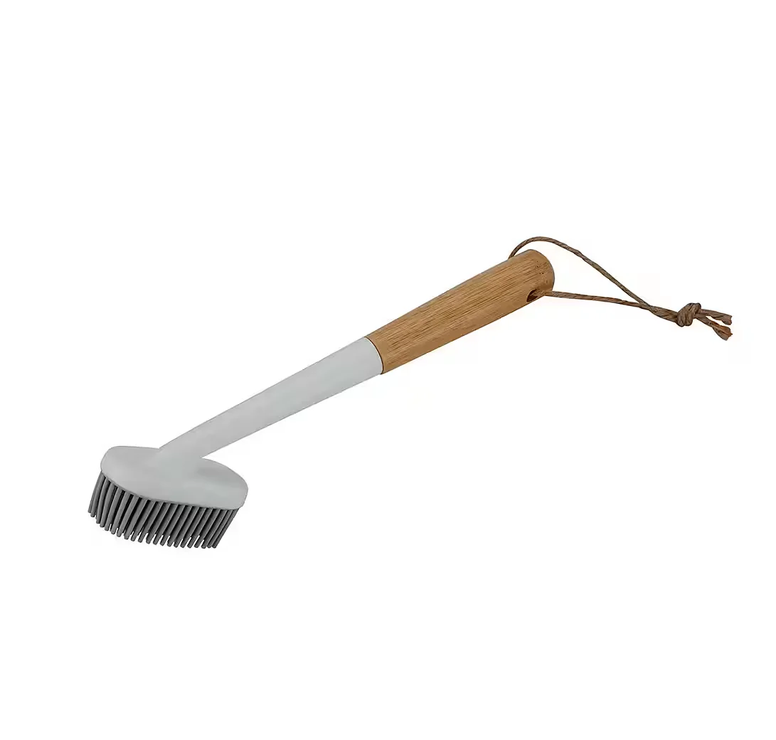 MICHELINO Spülbürste mit Silikonborsten und Bambusgriff 23 cm