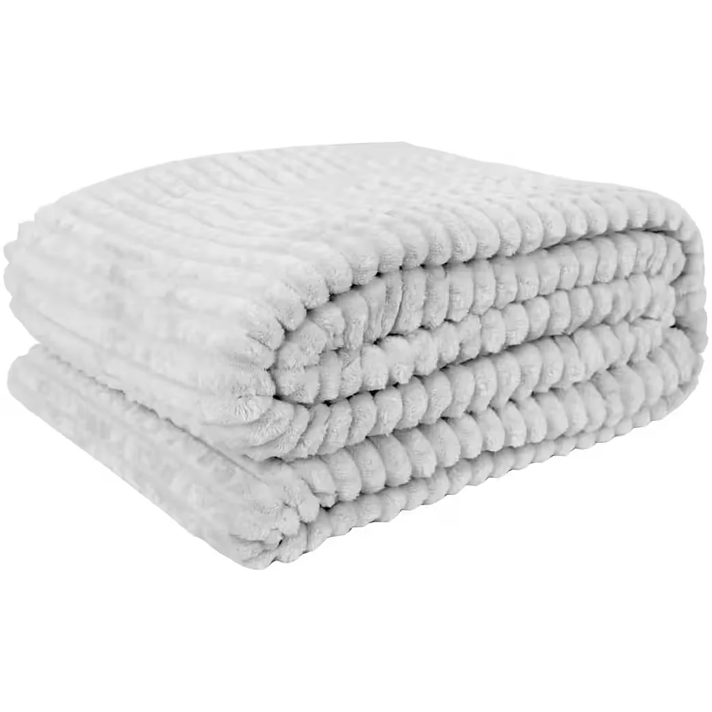 Bestlivings Wohndecke Jacquard Flanell in Cord-Optik