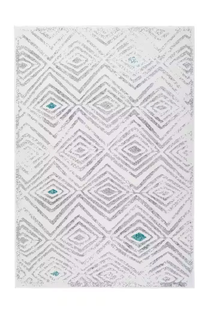 TEPPICH BOSS Kurzflor Teppich Valeria 410 Weiß Grau