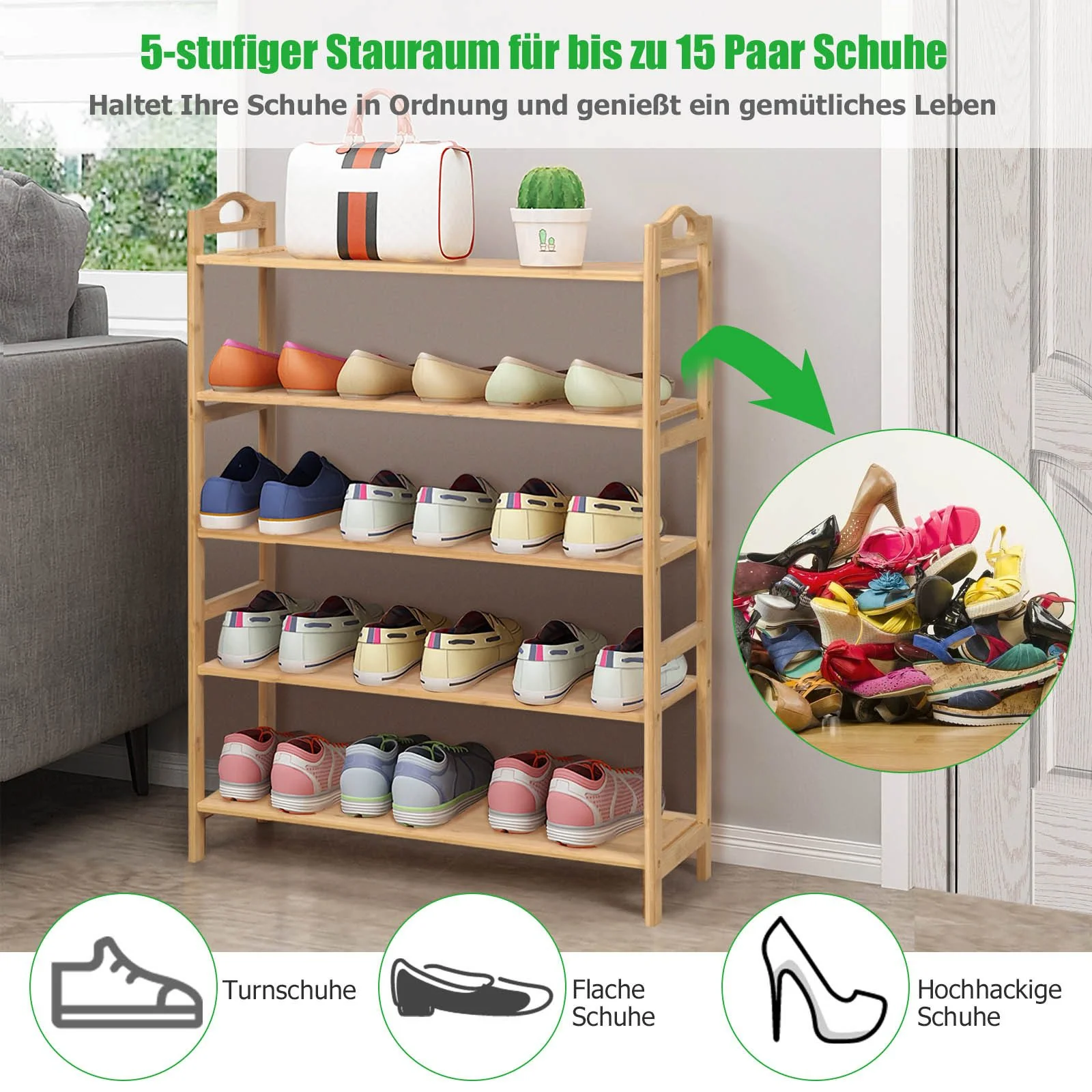 COSTWAY Schuhregal für Flur und Garderobe