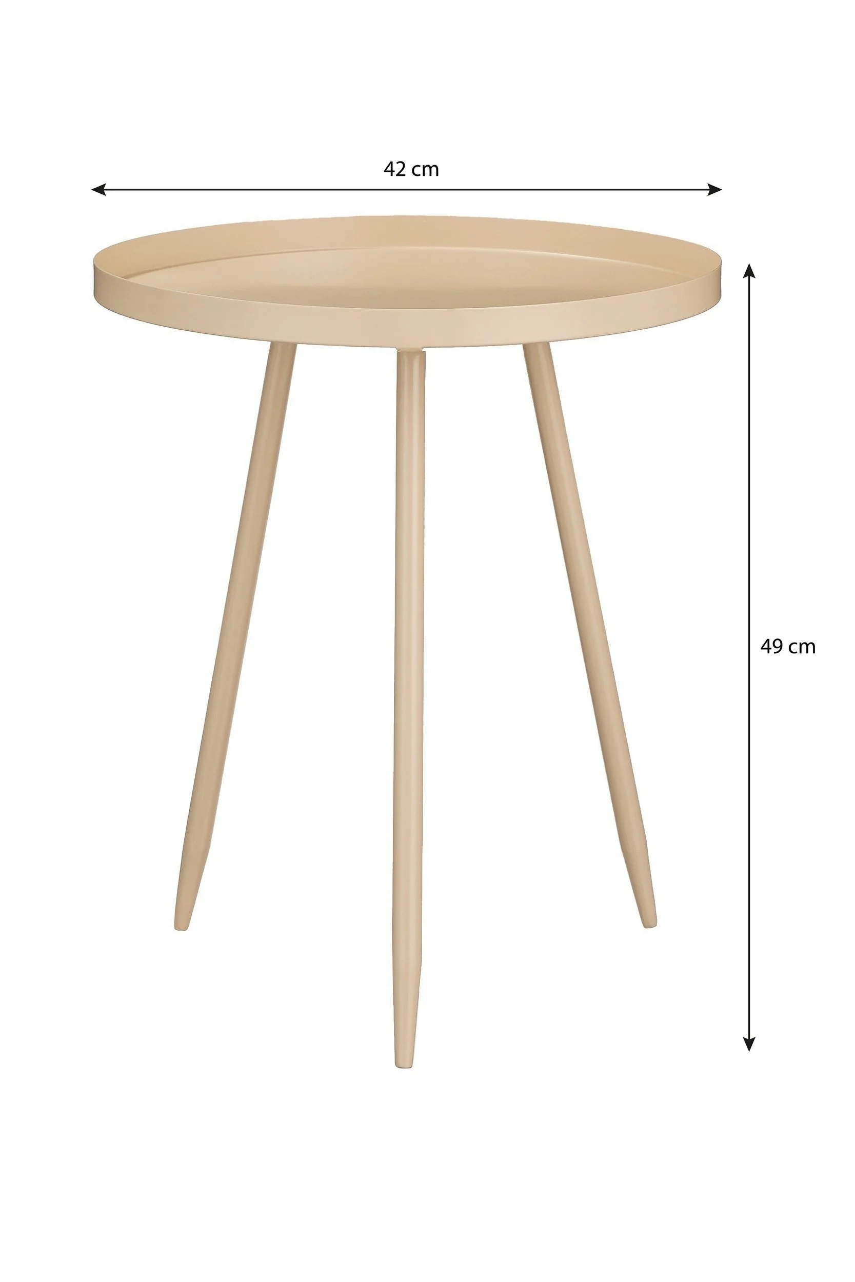 MICA DECORATIONS Beistelltisch Flores rund beige H49 D42 cm