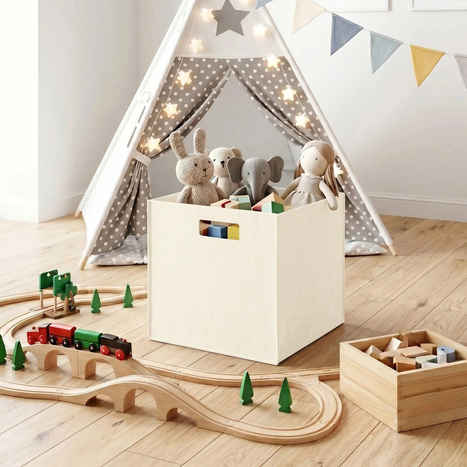 YOUYIJIA Filz-Aufbewahrungsbox 31x31x31 cm Faltbar Regalbox Organizer