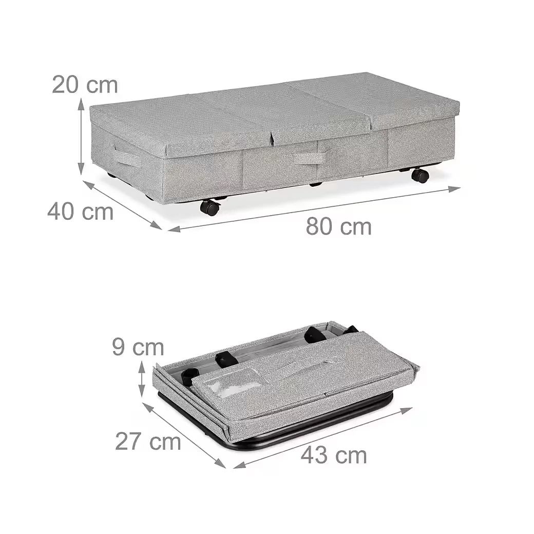 Relaxdays Unterbettkommode mit Rollen 2er Set Aufbewahrungsbox