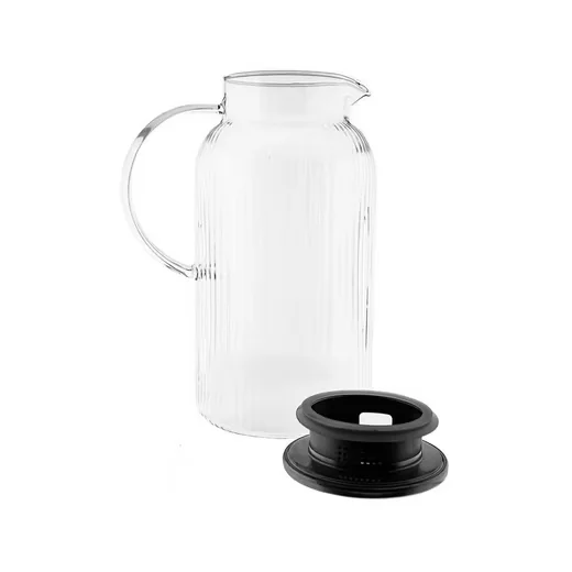 ALMINA Freya Caraffa Karaffe Borosilikatglas mit Deckel 1,8 l