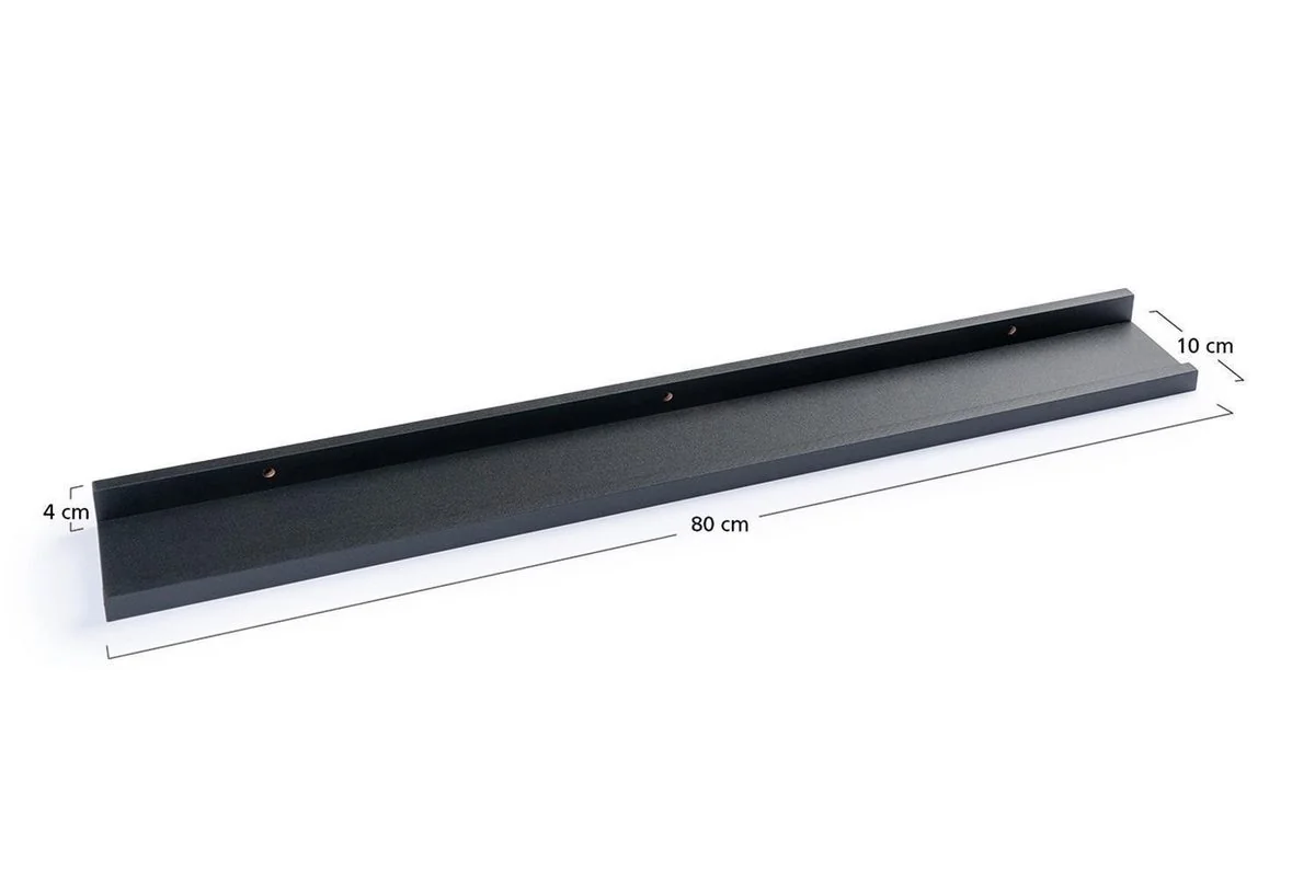 HOME4YOU Bilderleiste Wandregal schwarz matt MDF PVC