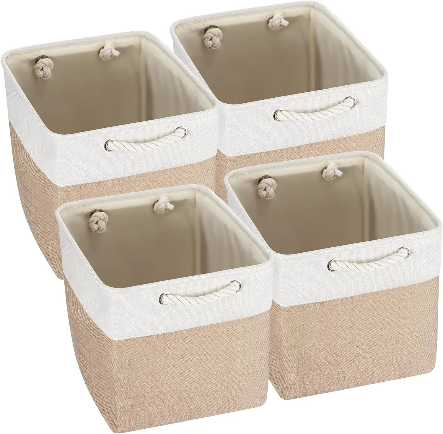 YOUYIJIA Aufbewahrungsboxen 4er Set faltbar mit Griffen