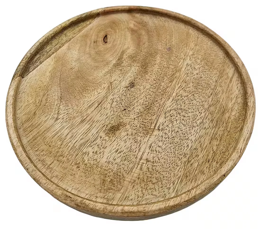 MEINPOSTEN Dekoteller aus Mango-Holz Ø 25 cm Tablett