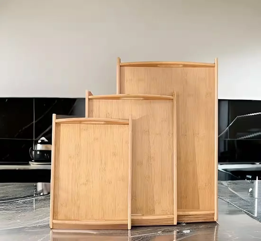 CHEFFINGER Holz-Serviertablett Set 3-teilig Dekotablett