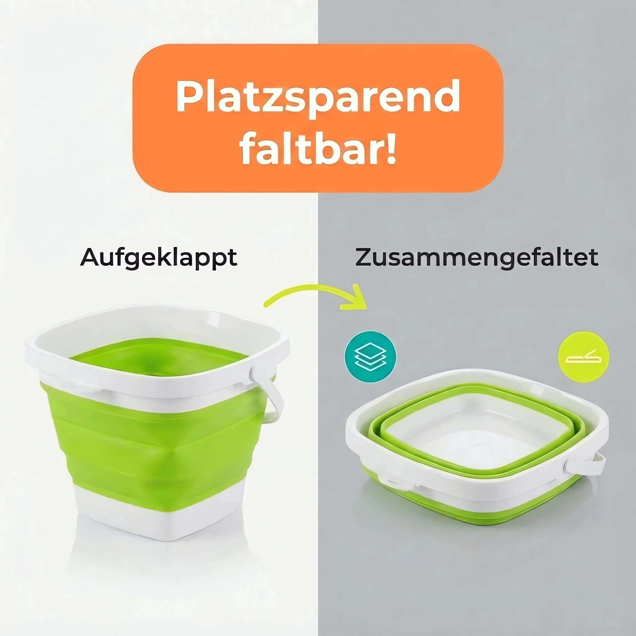 König Design Falteimer Wassereimer Camping Angeln Putzeimer