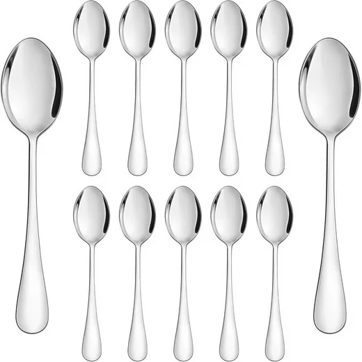 LUXUSKOLLEKTION Suppenlöffel Set Edelstahl 20,3cm 12 Stück