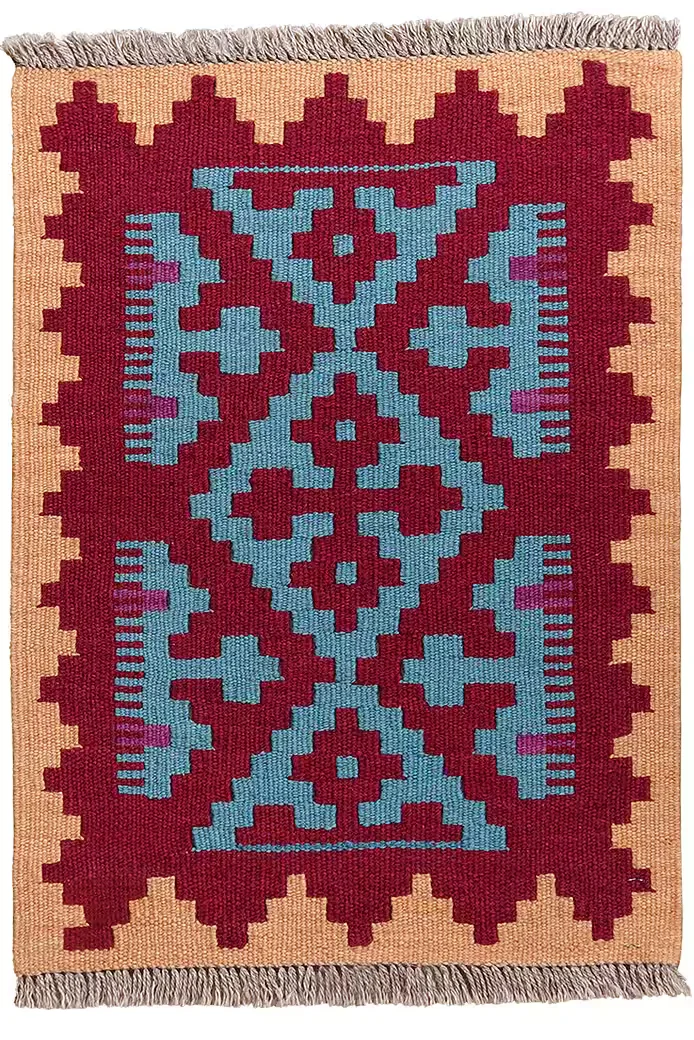 LOOMA Kelim Gashgai handgewebter Wollteppich 63 x 45 cm