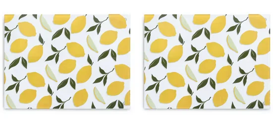 ZELLER PRESENT Glasschneideplatte Lemons Schneidebrett 2er Set