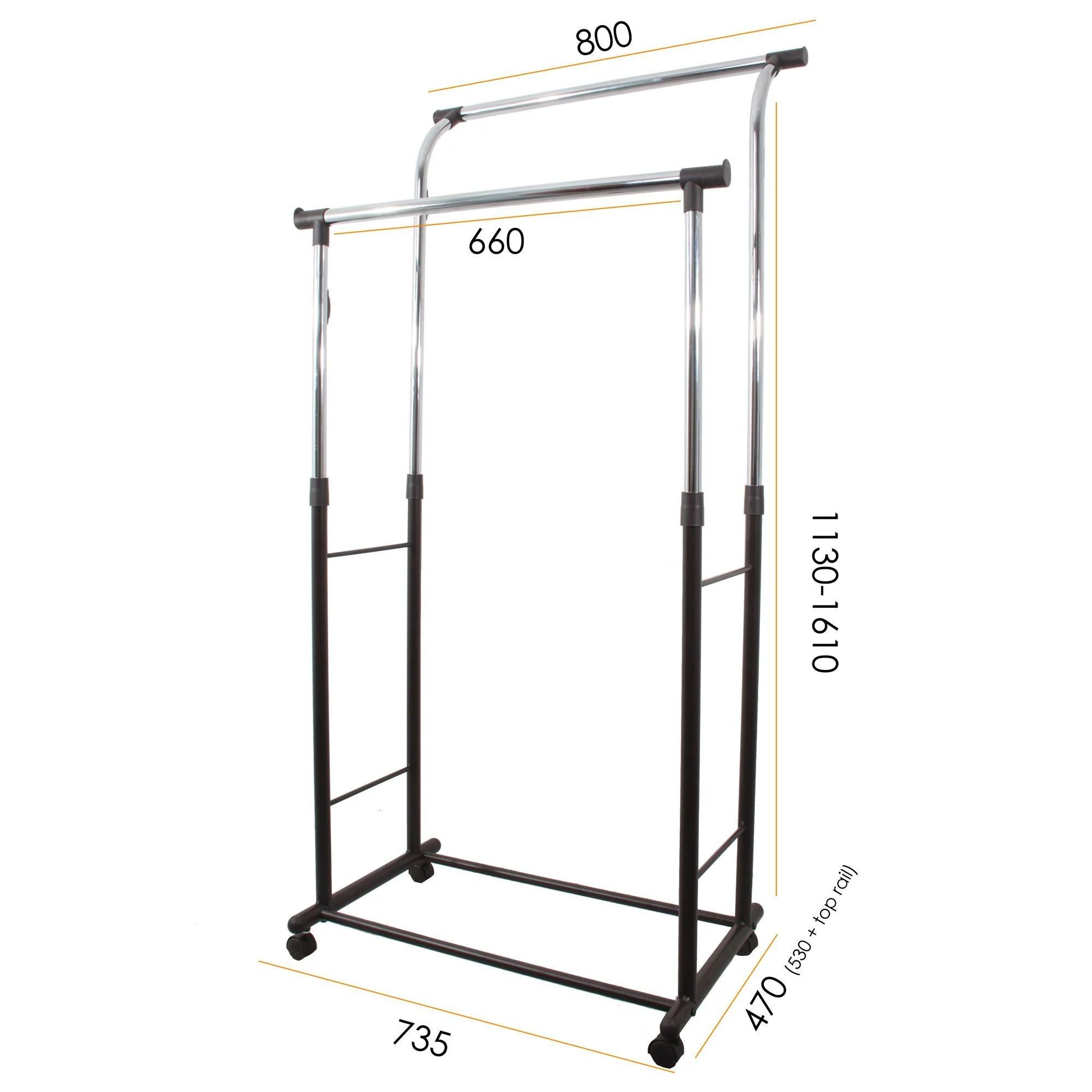 GERSO Doppel-Kleiderständer 80 cm - leicht und robust