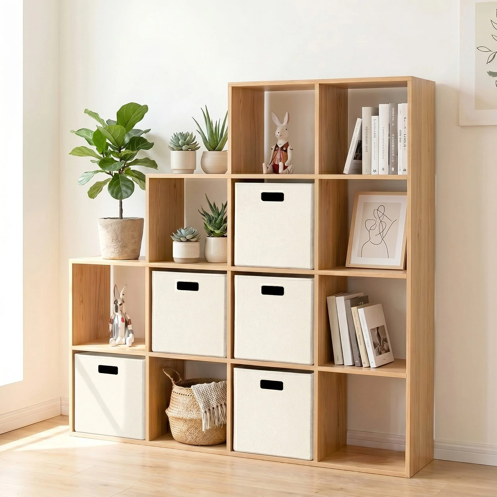 YOUYIJIA Filz-Aufbewahrungsbox 31x31x31 cm Faltbar Regalbox Organizer
