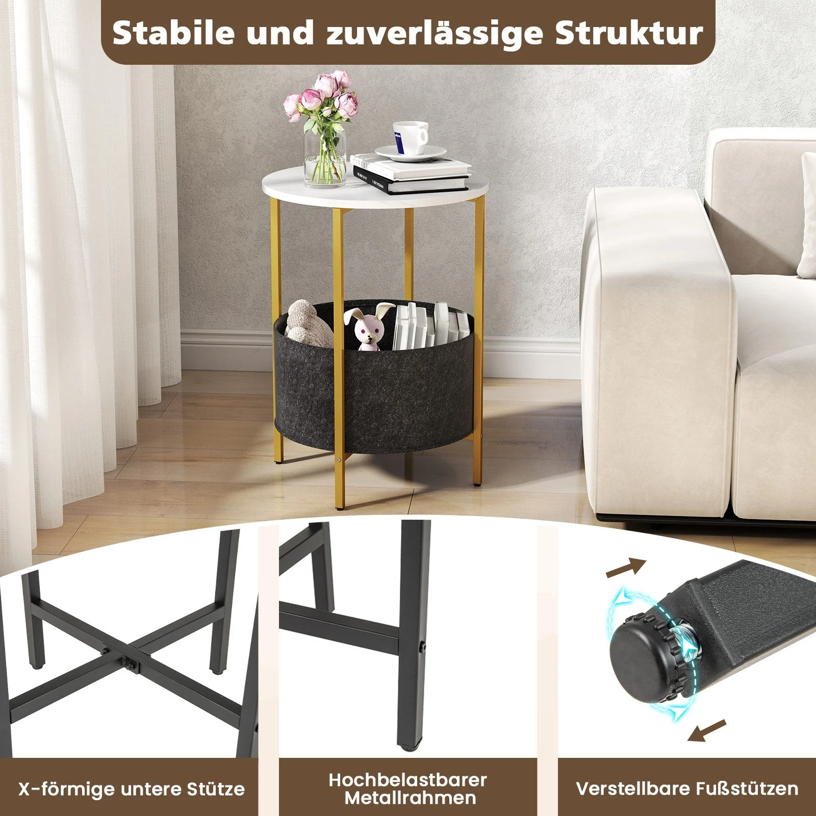 COSTWAY Beistelltisch Wohnzimmertisch