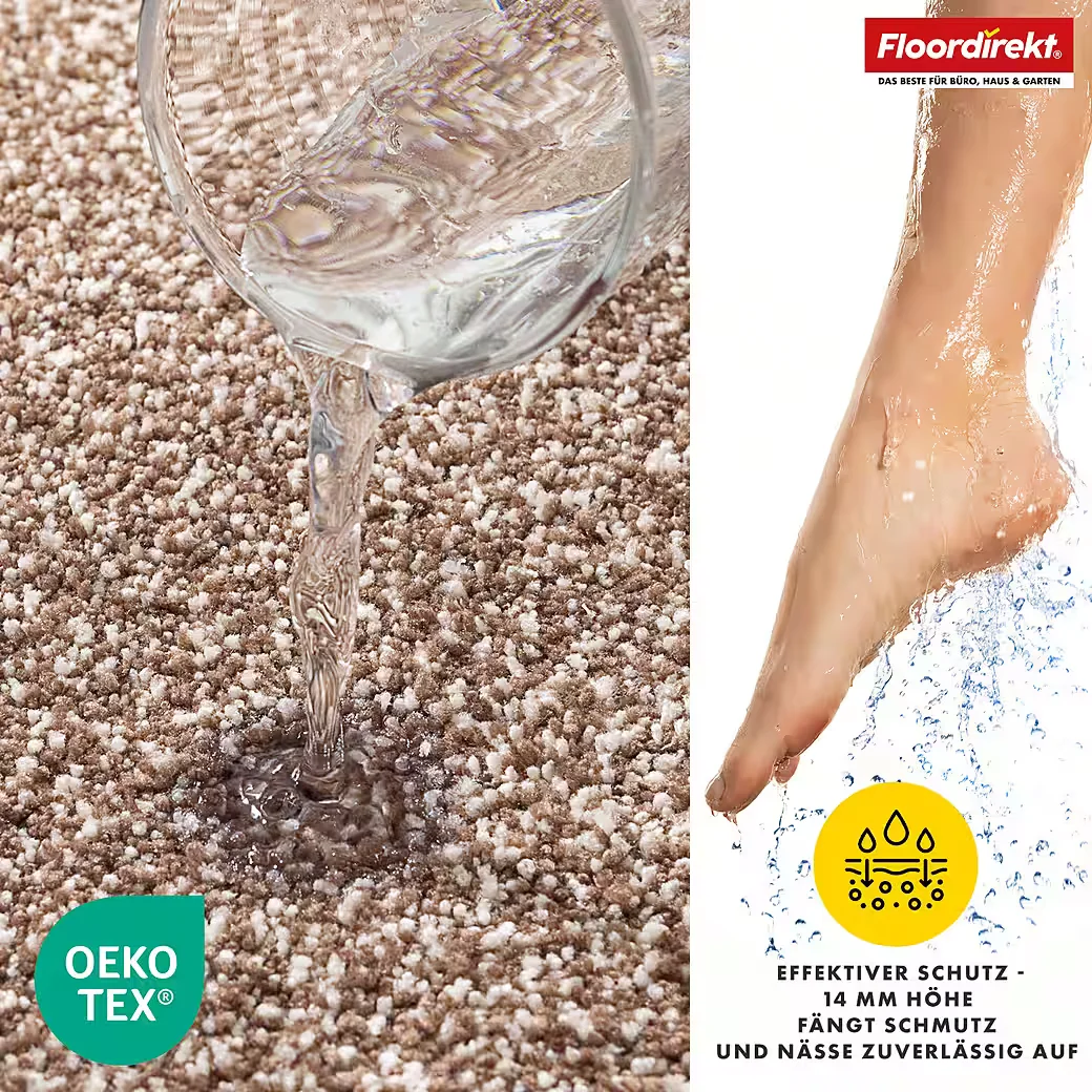 FLOORDIREKT Badematte Nasa 14 mm, rutschhemmend, für Fußbodenheizung