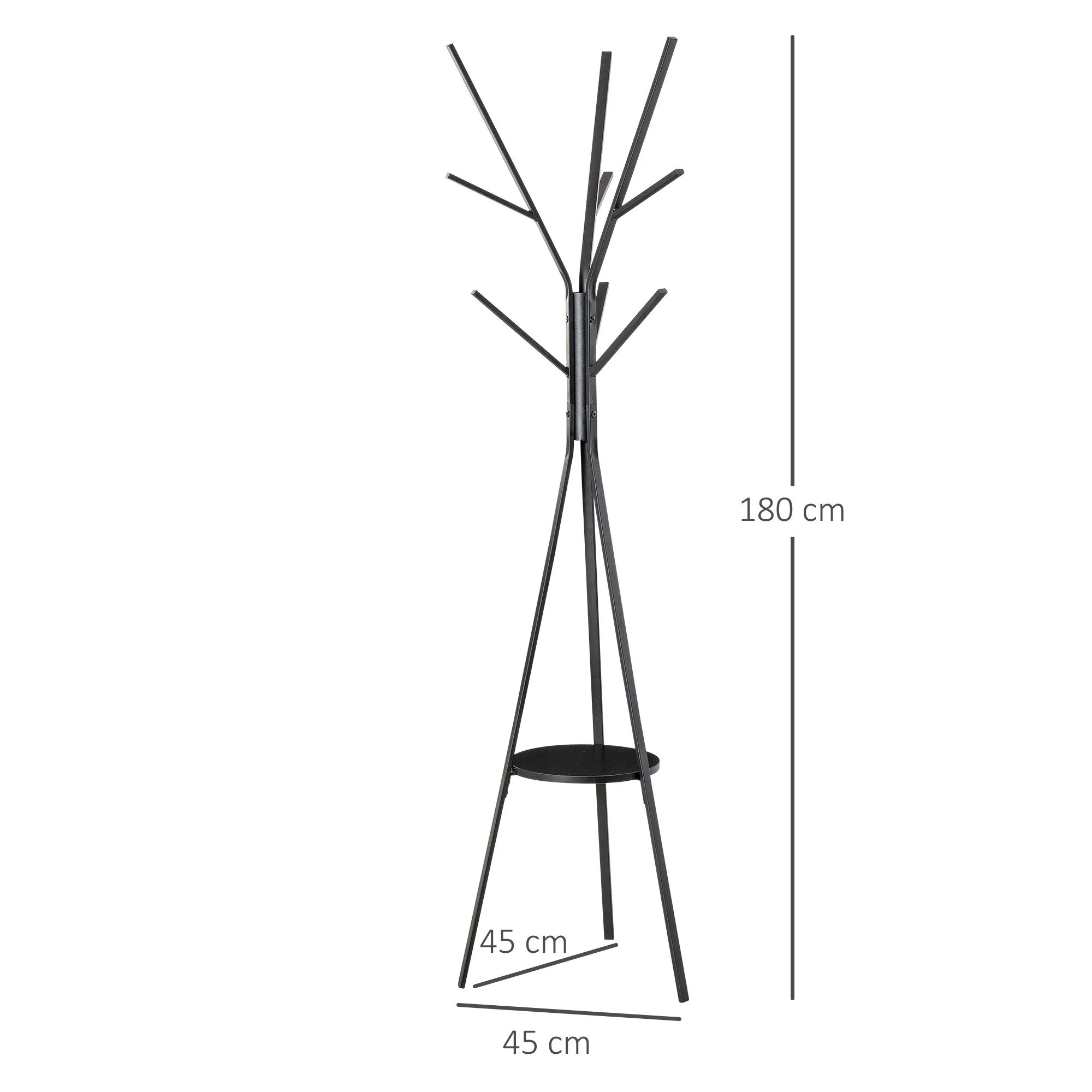 MC STAR Garderobenständer 180 cm schwarz Metall Kleiderständer