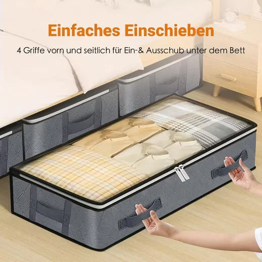 FELIXLEO Unterbett Aufbewahrungstaschen 2er Set mit Sichtfenster