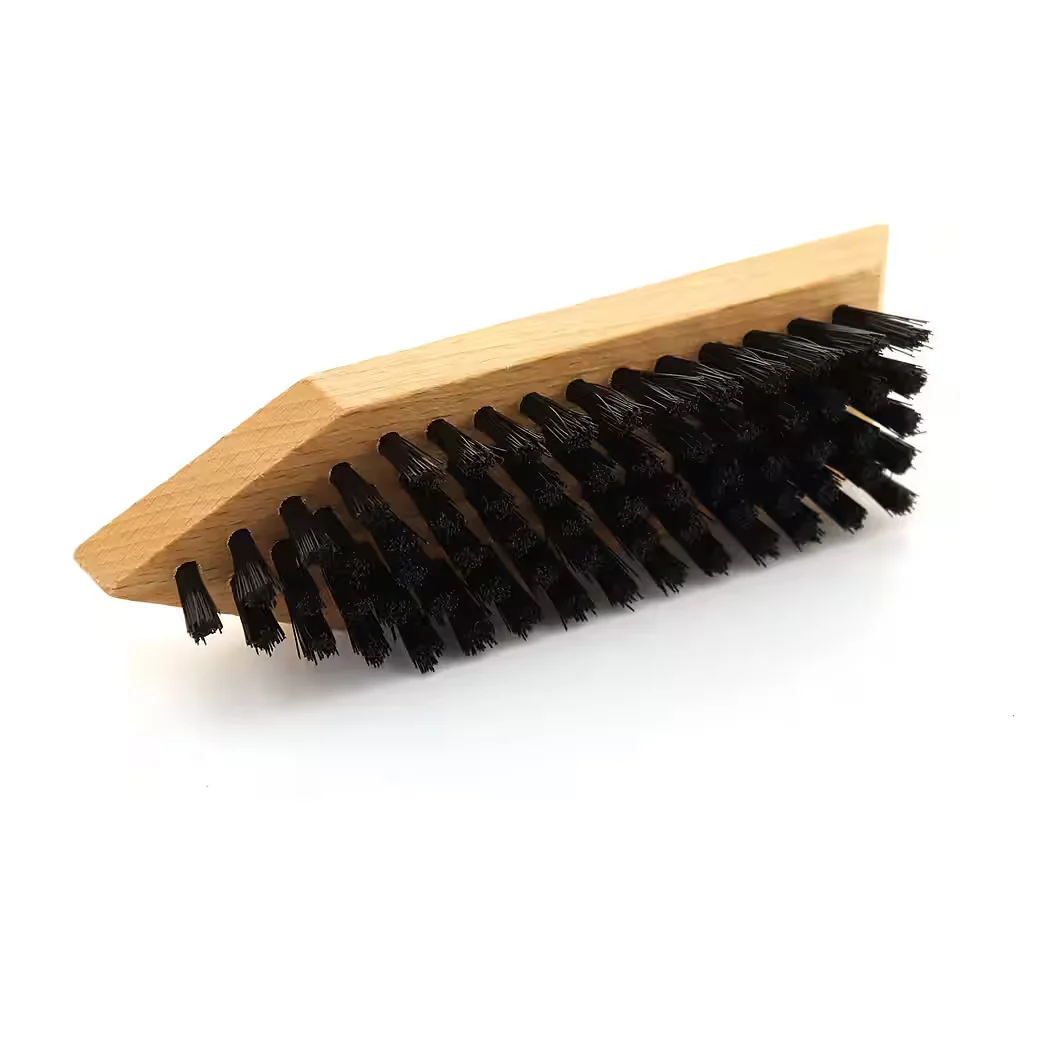 TELMO Schmutzbürste Holz 16,3 cm schwarze Synthetikborsten