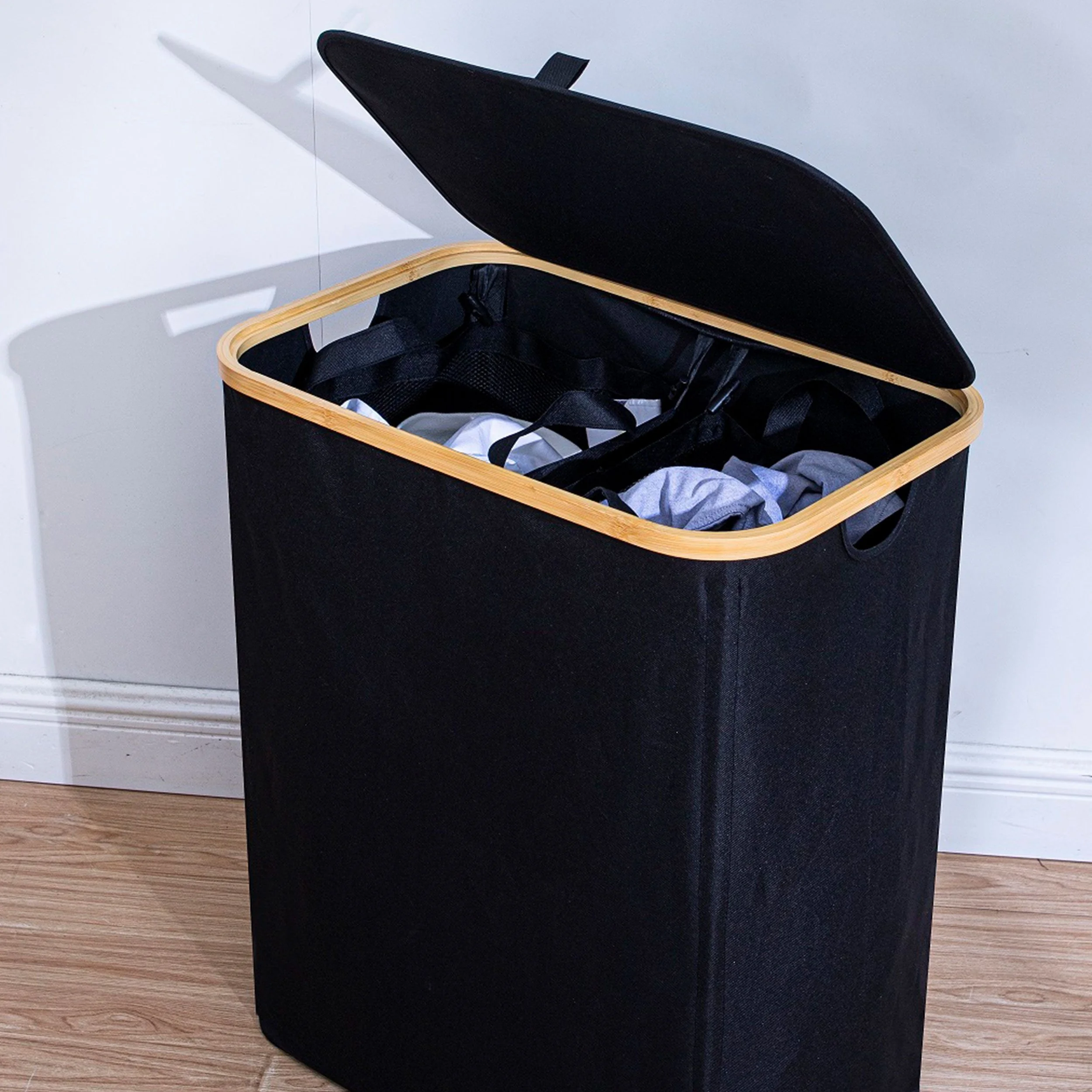 COLOURLIVING Wäschekorb mit 2 Behältern 2x80 L