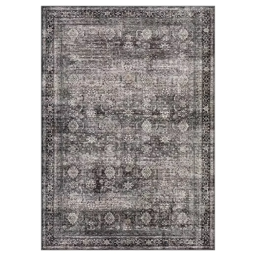 GARVEEMORE Waschbarer Orientteppich Kurzflor Vintage Teppich
