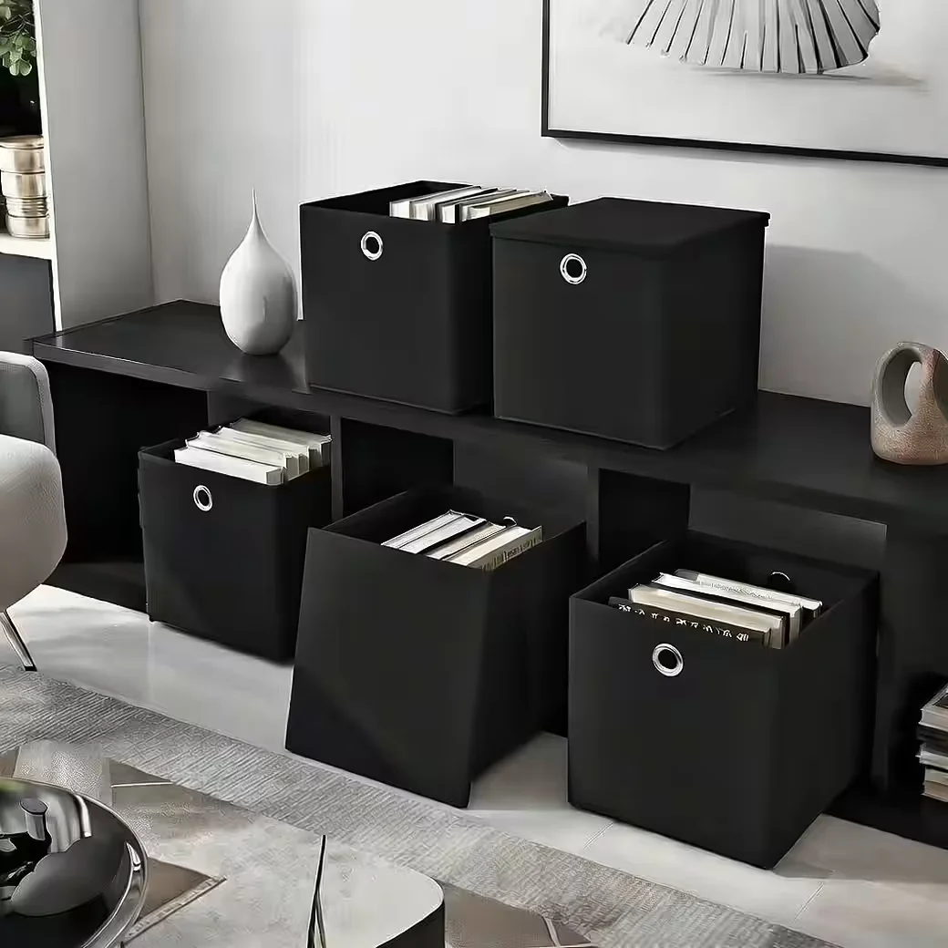 STICKANDSHINE Faltbox 4er Set 28x28x28 cm mit Deckel für KALLAX