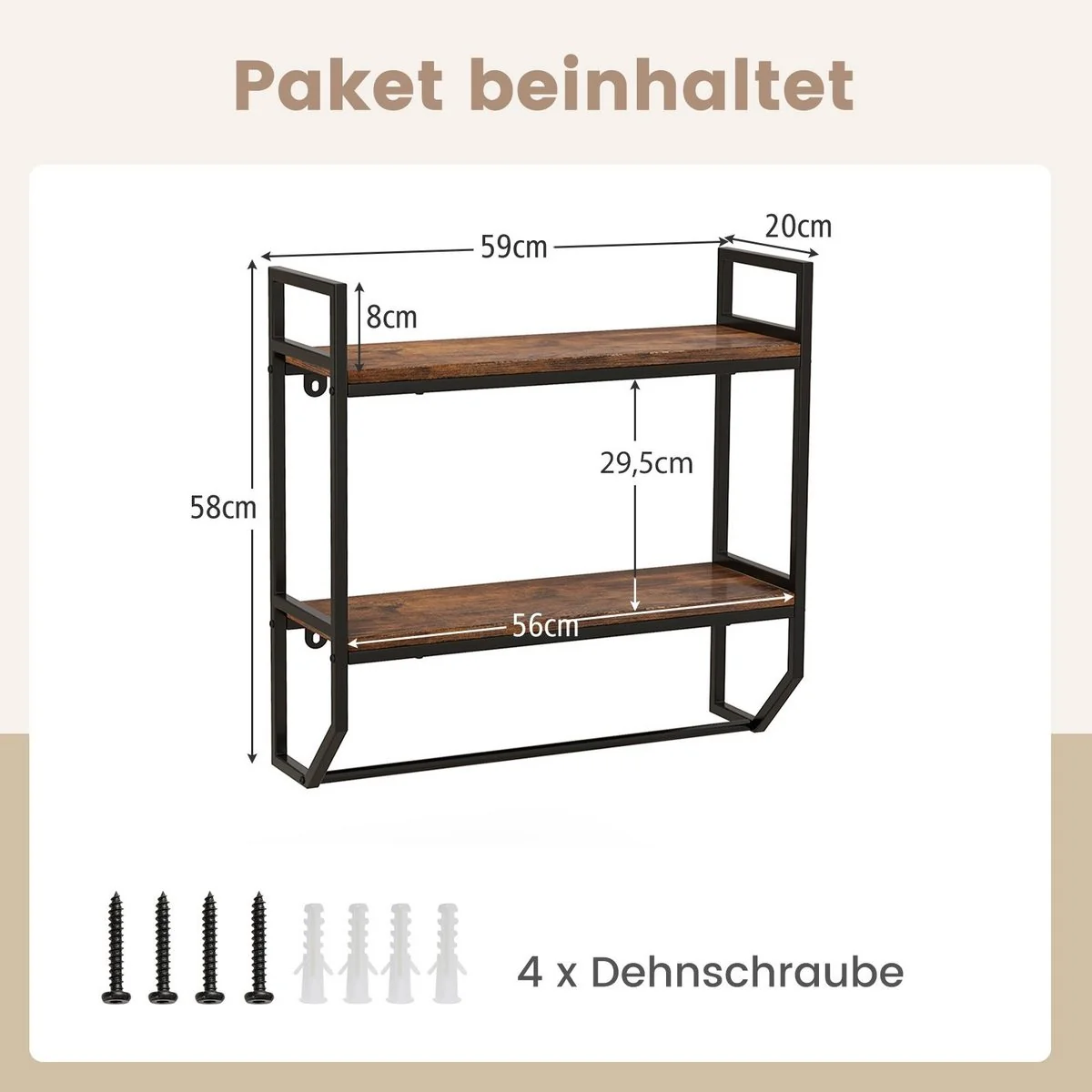 COSTWAY Wandregal Hängeregal Wandboard