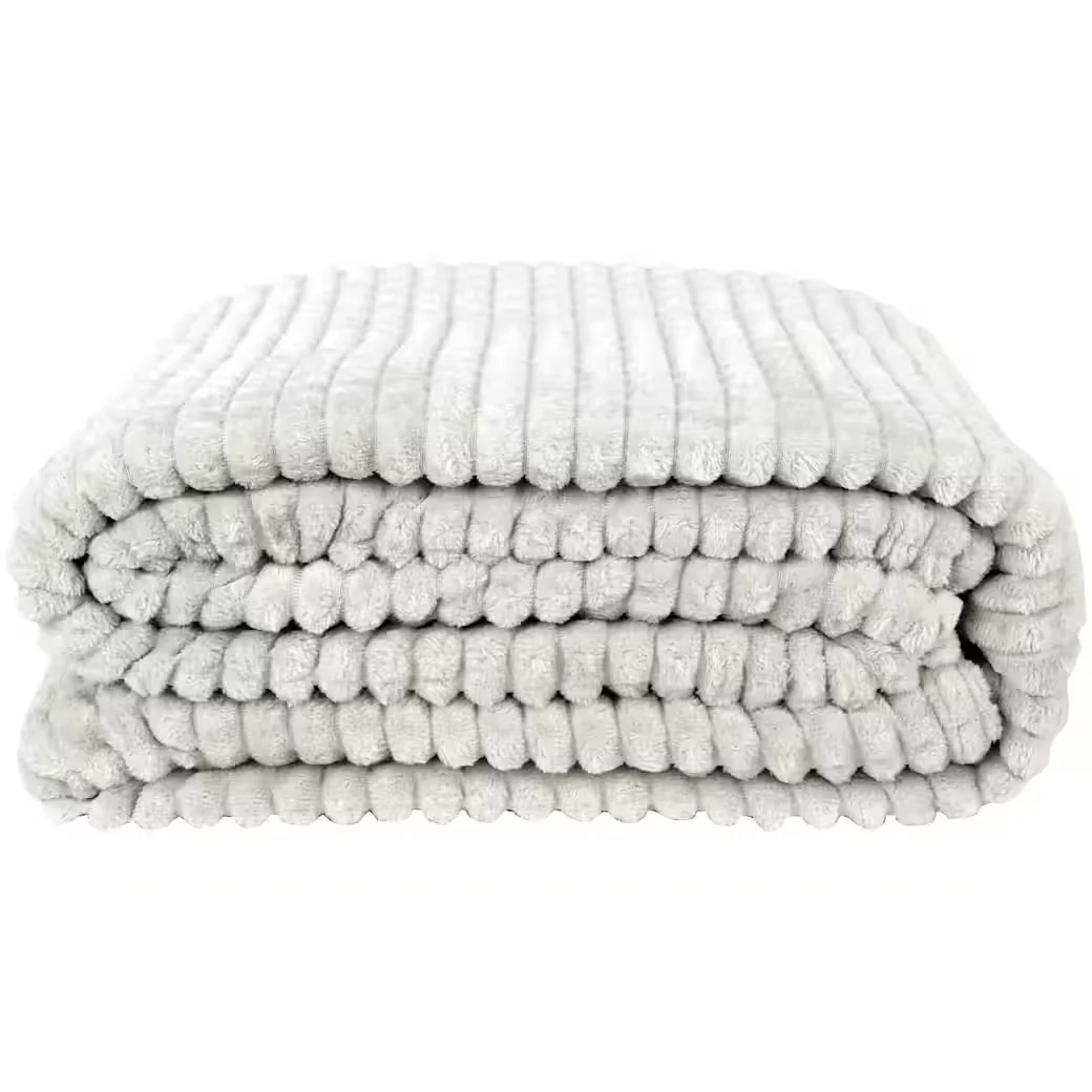 Bestlivings Wohndecke Jacquard Flanell in Cord-Optik