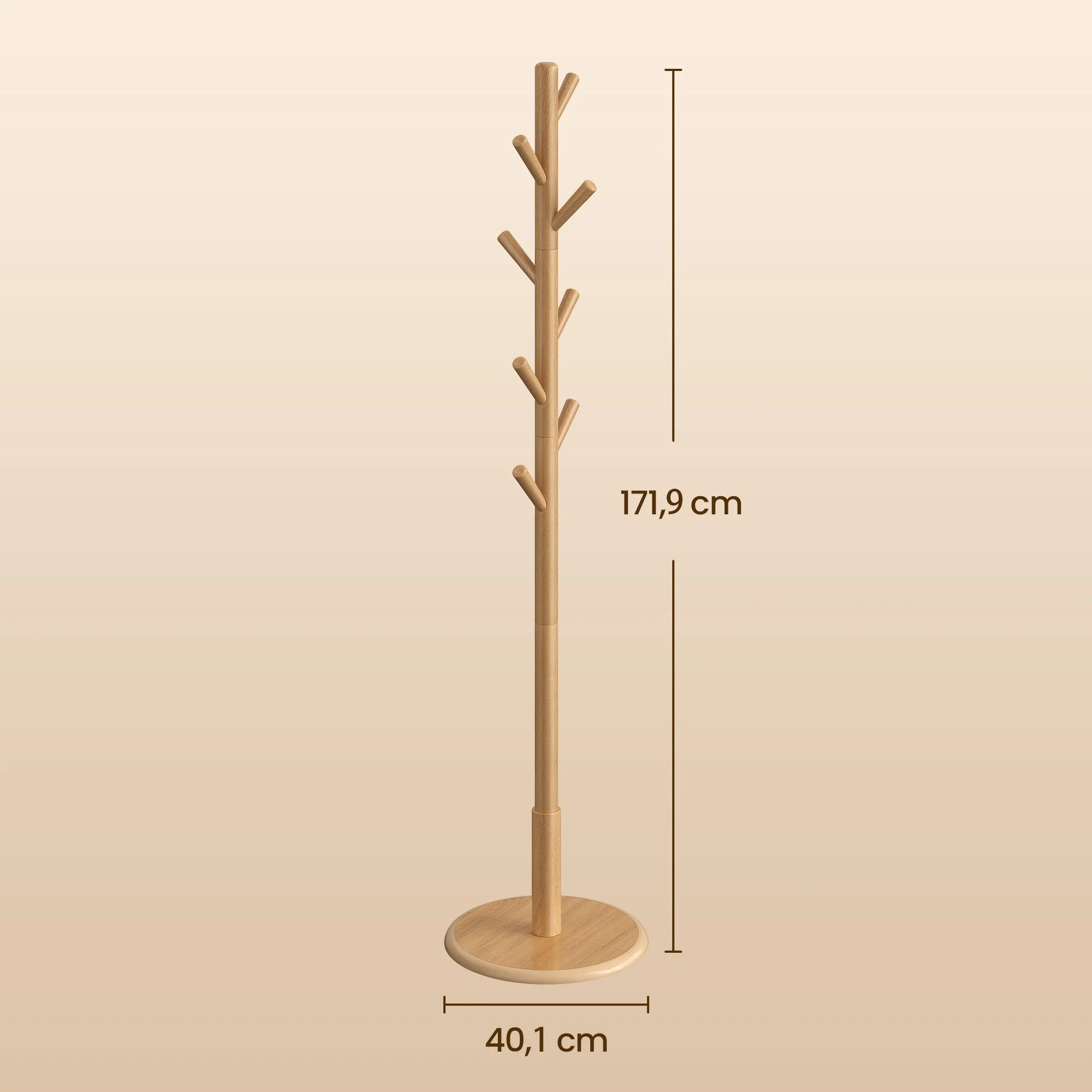 VASAGLE Garderobenständer Kleiderständer Baumform, 40 cm x 171,8 cm