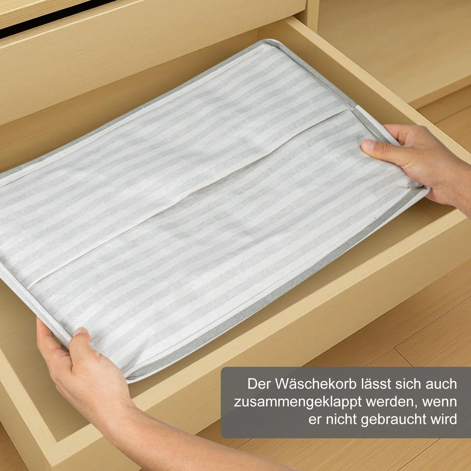 YOUYIJIA Wäschekorb 80L 2 Fächer faltbar Wäschesammler