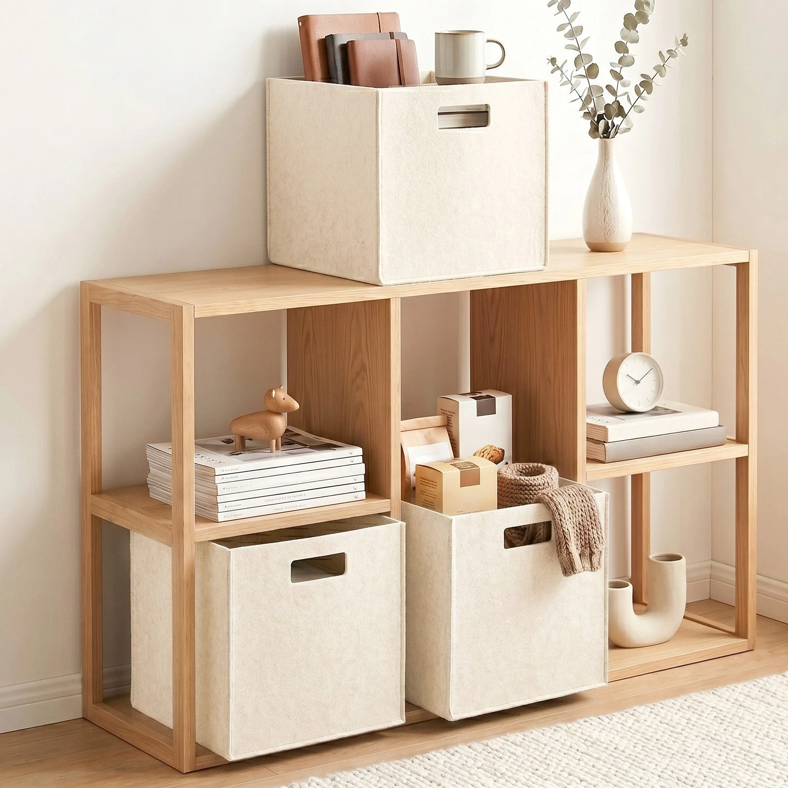 YOUYIJIA Filz-Aufbewahrungsbox 31x31x31 cm Faltbar Regalbox Organizer