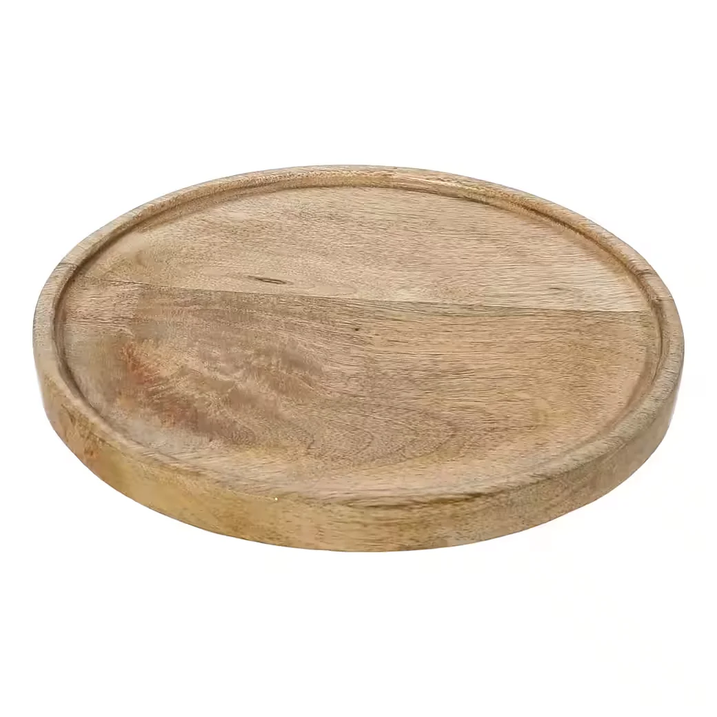 MEINPOSTEN Dekoteller aus Mango-Holz Ø 25 cm Tablett
