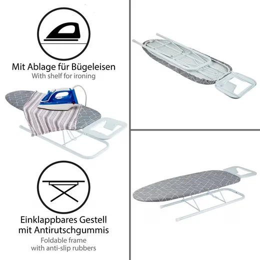 ONVAYA Tischbügelbrett Mini Bügeltisch klein platzsparend