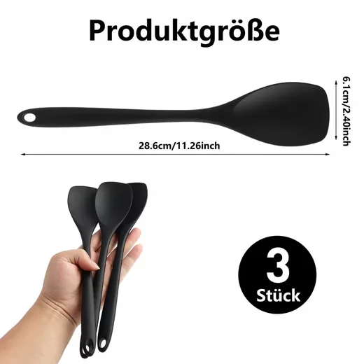 FOUORTUNATE-BEE Kochlöffel 3 Stück hitzebeständig ergonomischer Griff