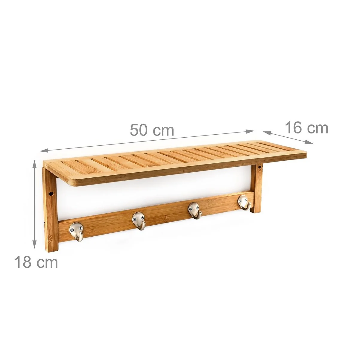 Relaxdays Wandgarderobe mit Hakenleiste und Wandregal
