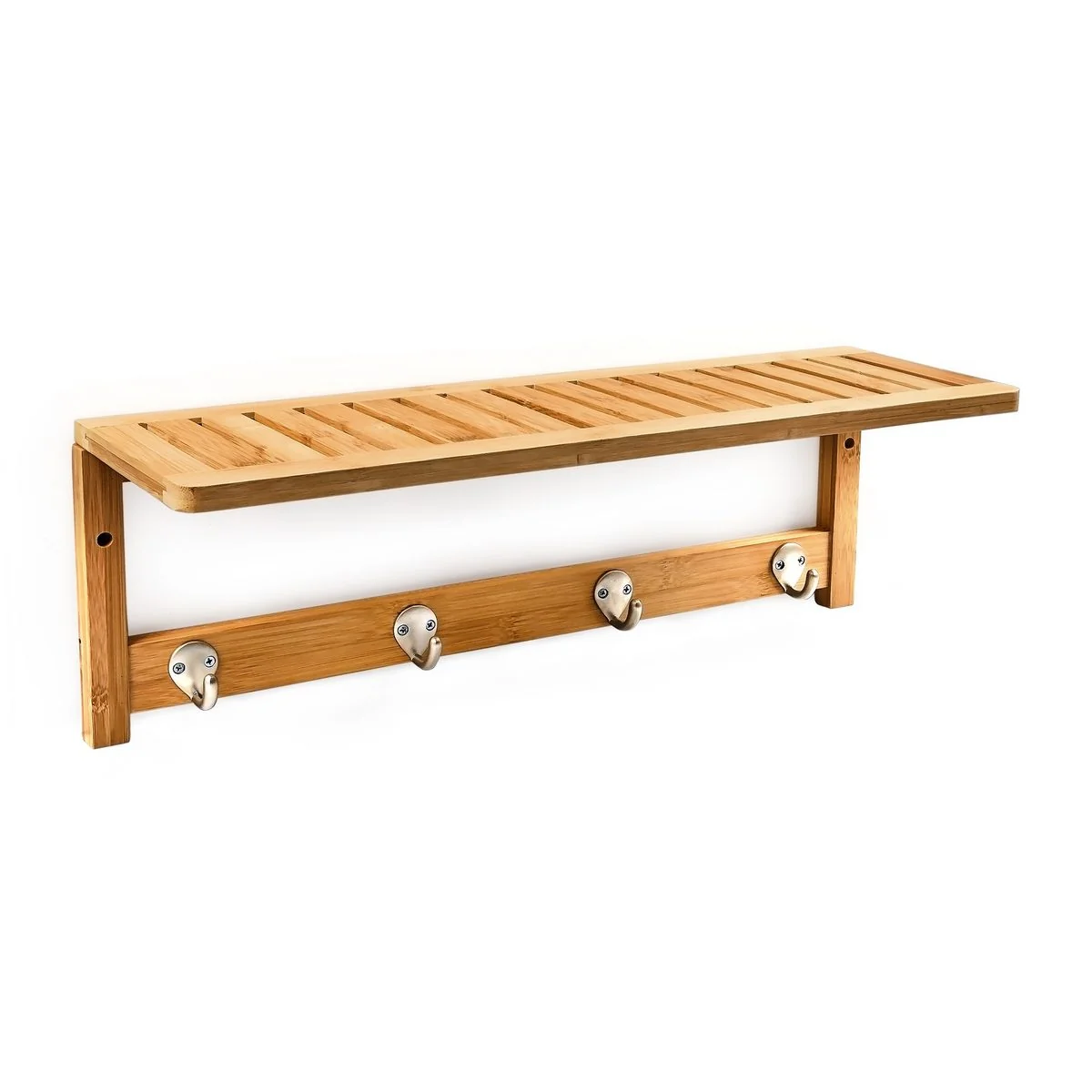 Relaxdays Wandgarderobe mit Hakenleiste und Wandregal